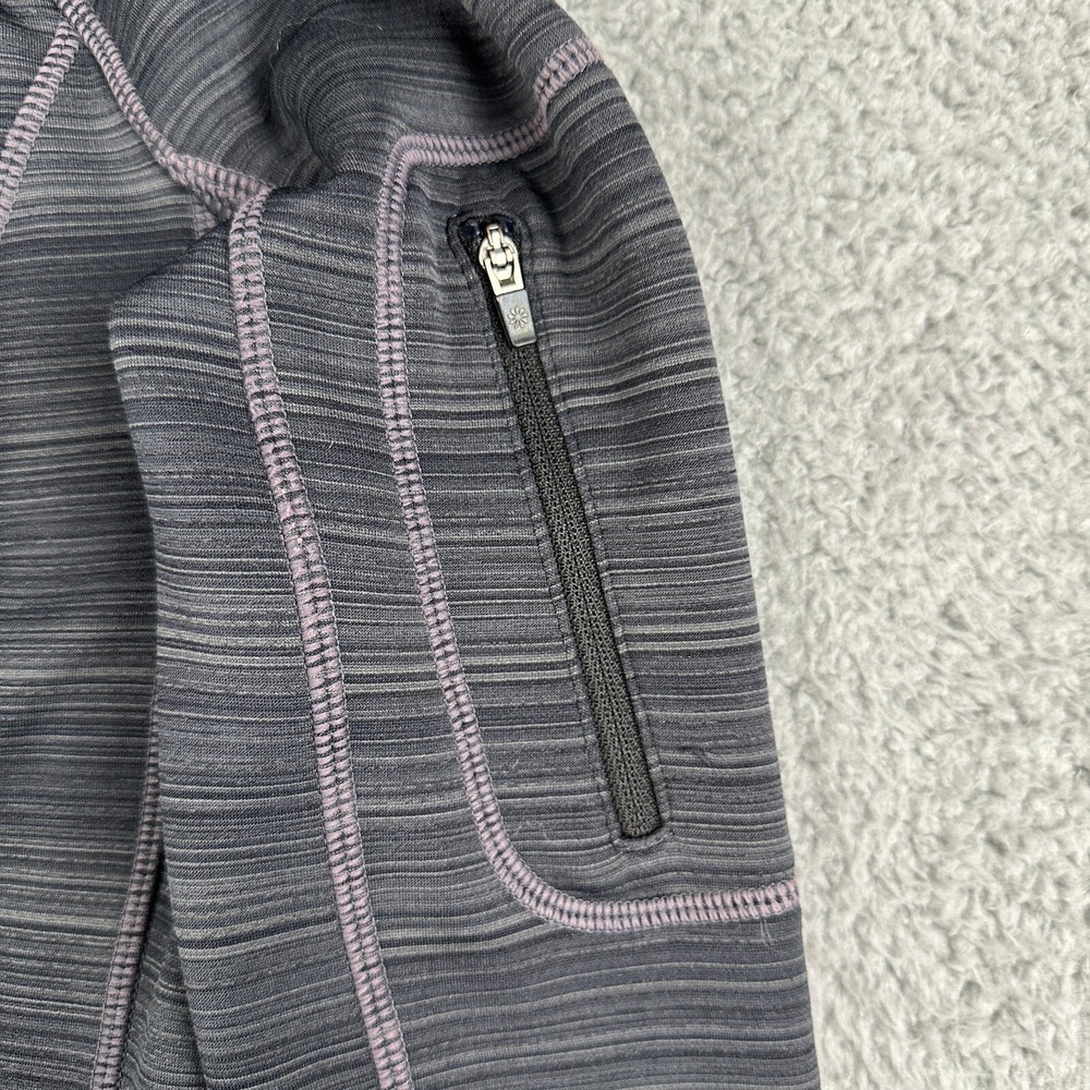 Athleta Striped Strength Hoodie Jacket Womens XXS Charcoal Gray #151598 - Picture 8 of 15